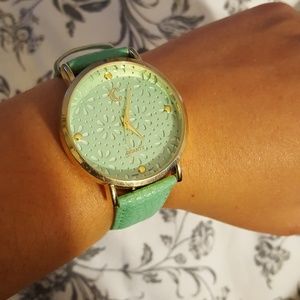 Mint colored watch